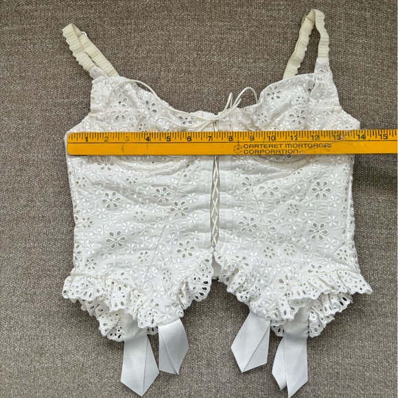 ✨ FOR LOVE AND LEMONS Sophie White Eyelet Bustier Corset Lingerie Top - Picture 7 of 16